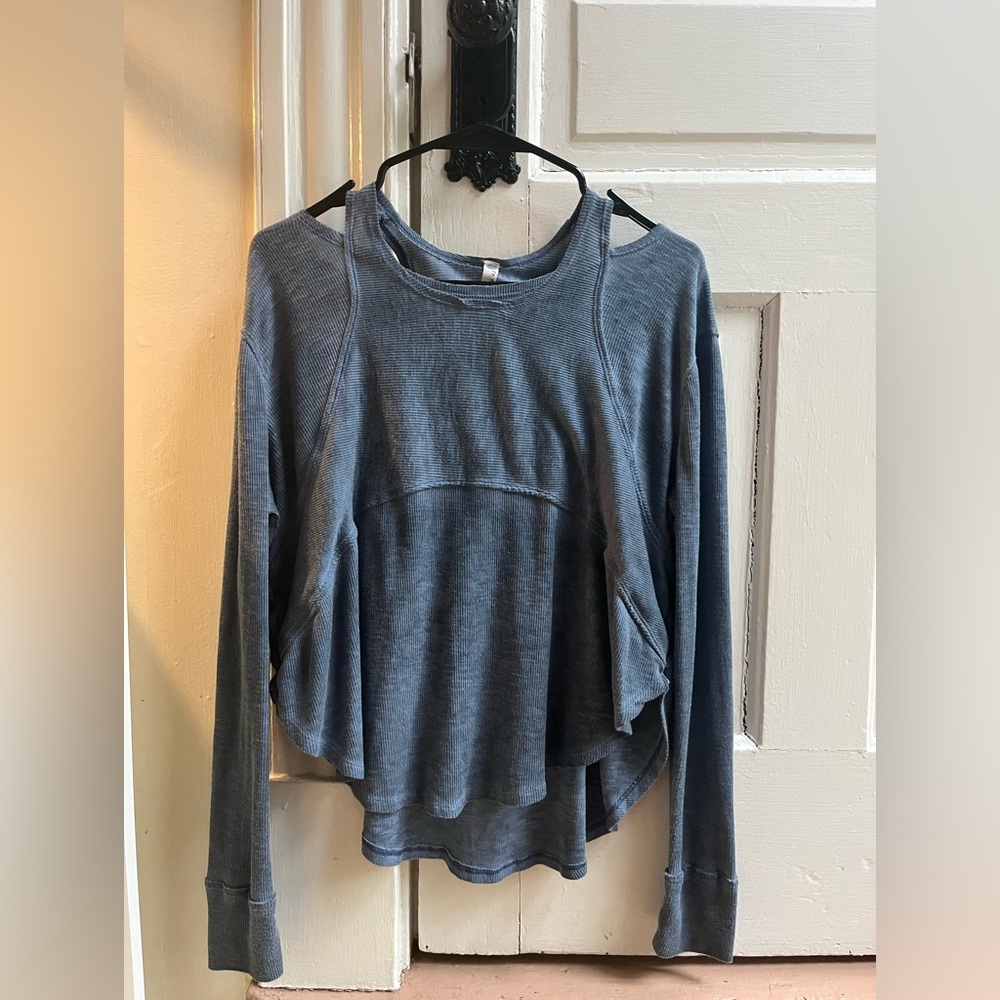 FP Movement by Free People Zenith Flowy Blue Long Sleeve Top